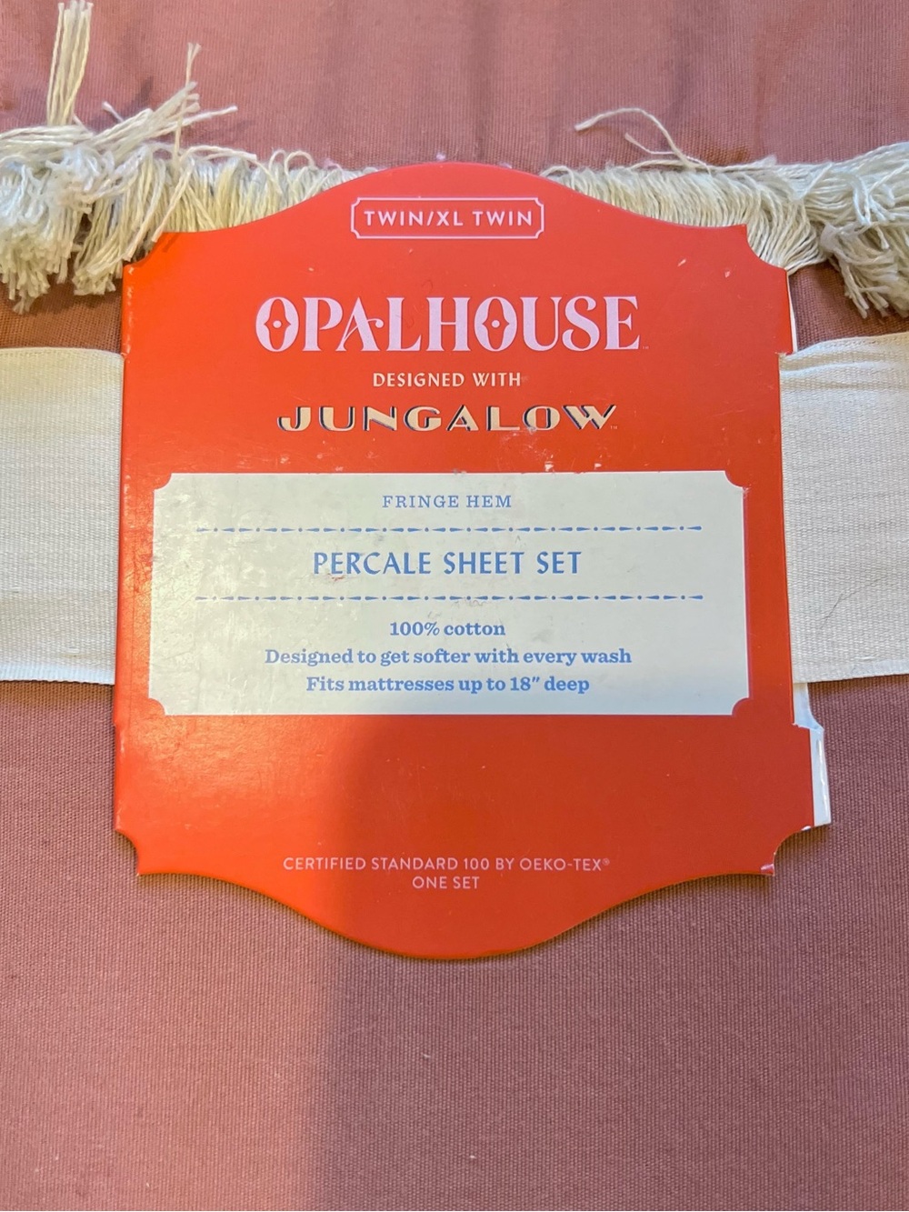NWT OpalHouse Jungalow Fringe Hem Percale Sheet Set- Twin - Picture 5 of 8